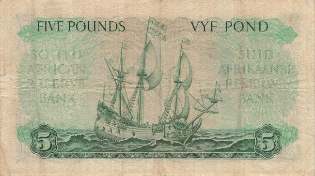 Südafrika p96c 5 Pounds 1957